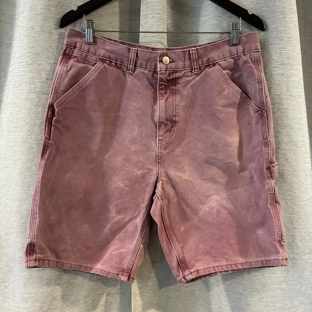No Boundaries Mens Carpenter Shorts Pink Size 32 Cotton Canvas Utility